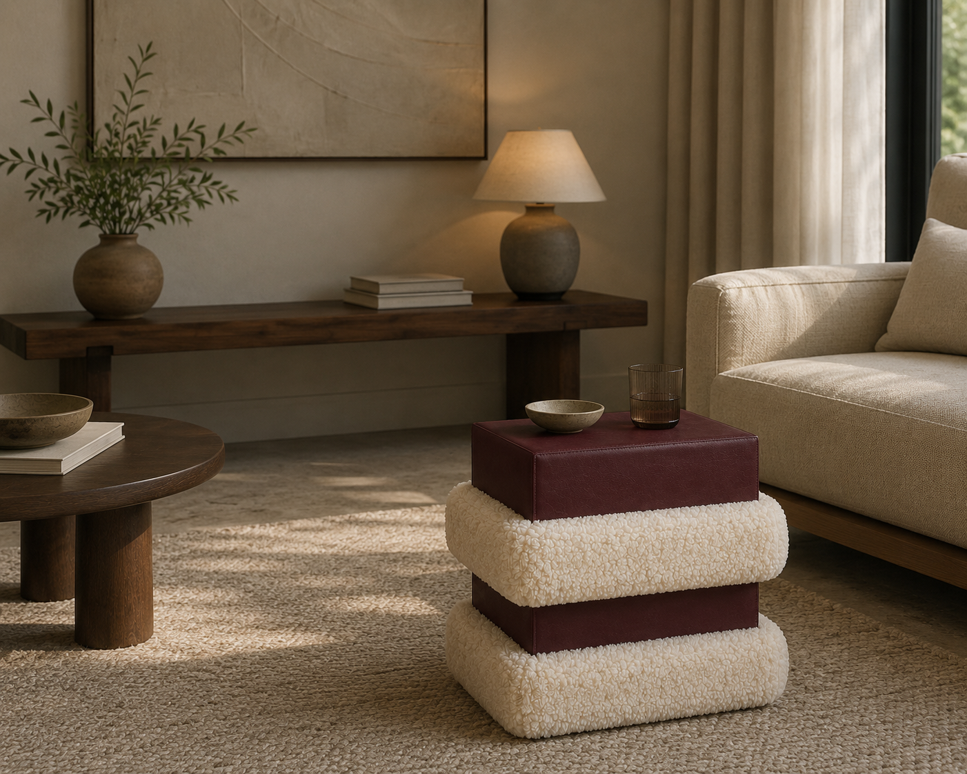 Mesa de apoio Bing com design contemporâneo e acabamentos personalizáveis produzida em Portugal