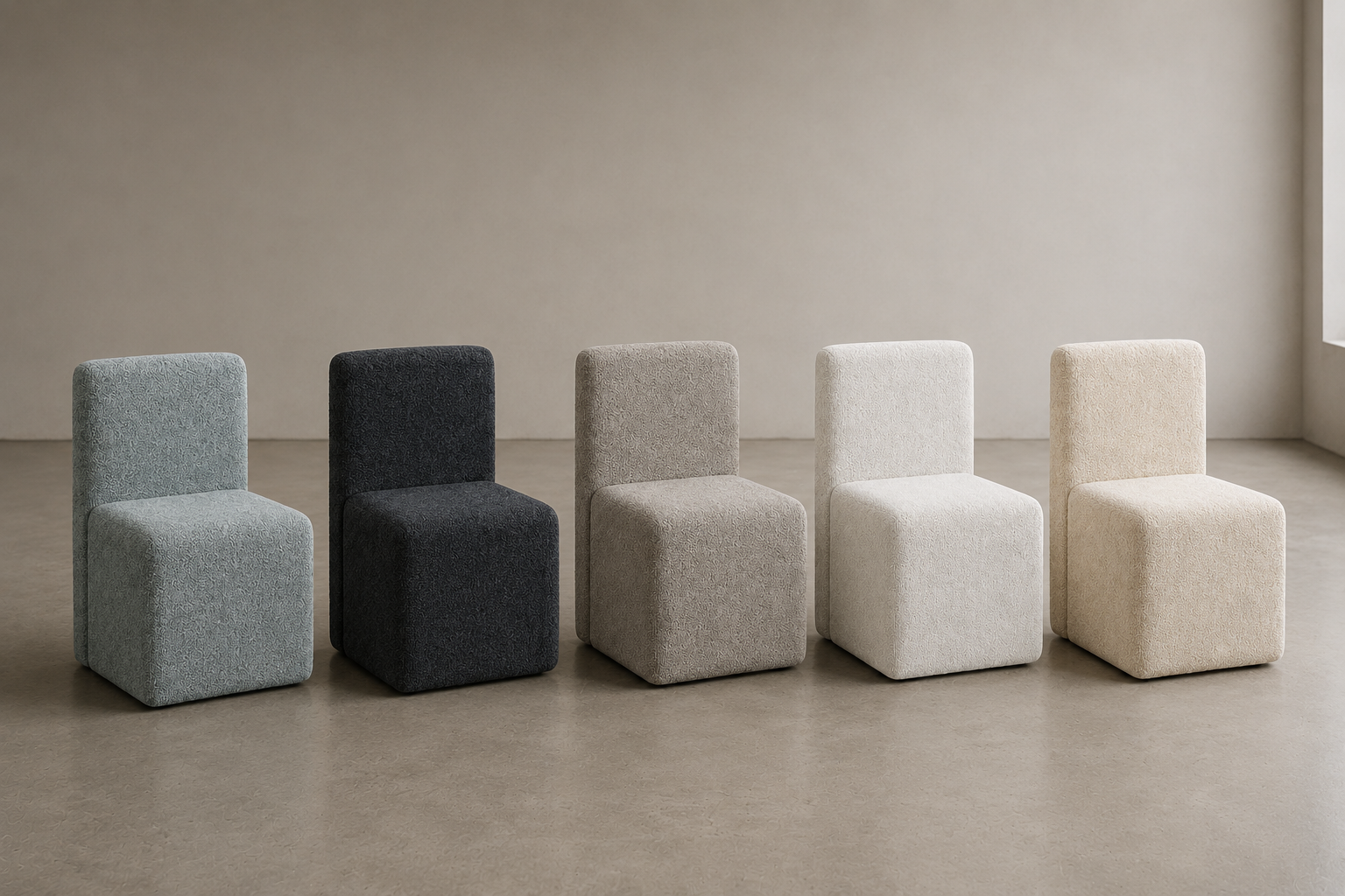 Cadeira Cabe estofada de design minimalista produzida em Portugal pela VILLA Interiores