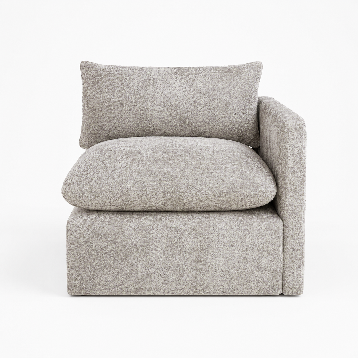 Sofá Modular Elliot em tecido bege, com chaise longue e design contemporâneo, produzido em Portugal pela VILLA Interiores.