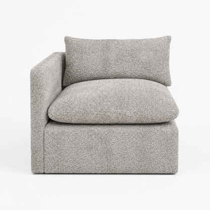 Sofá Modular Elliot em tecido bege, com chaise longue e design contemporâneo, produzido em Portugal pela VILLA Interiores.