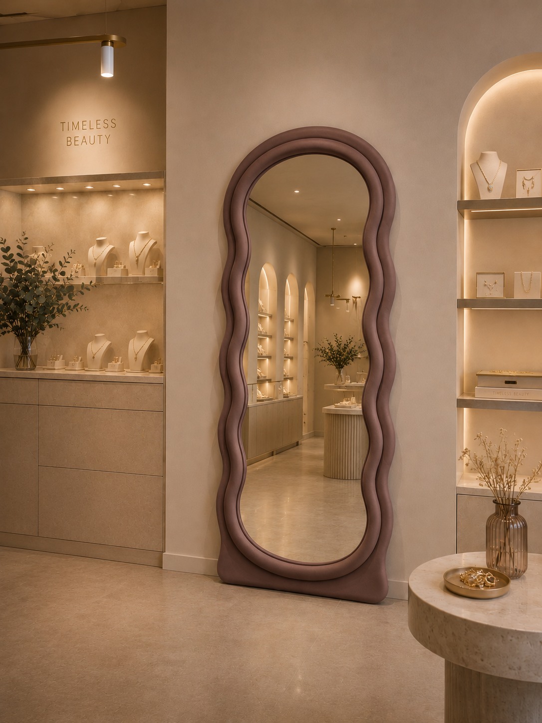 Espelho Jorja com moldura estofada personalizável produzido em Portugal pela VILLA Interiores